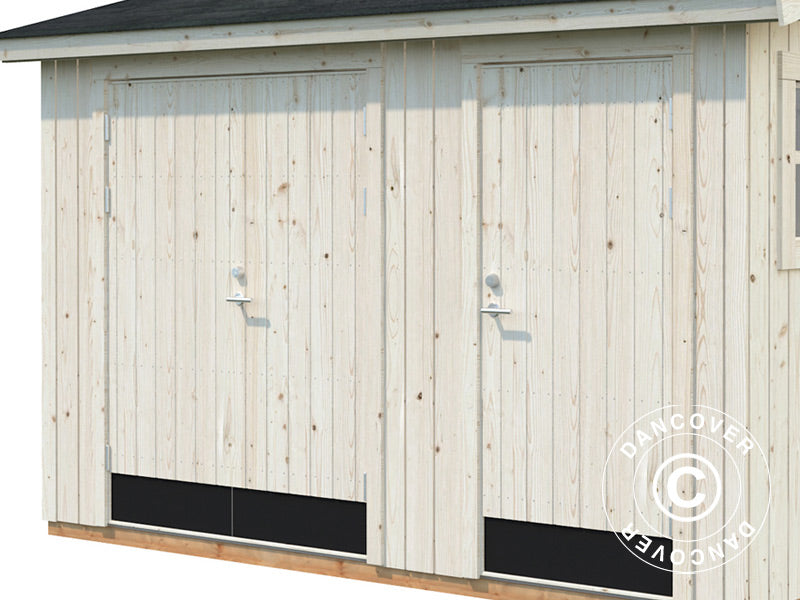 Szopa drewniana z podłogą, 3,44x2,21x2,47m, 6,6m², Naturalny