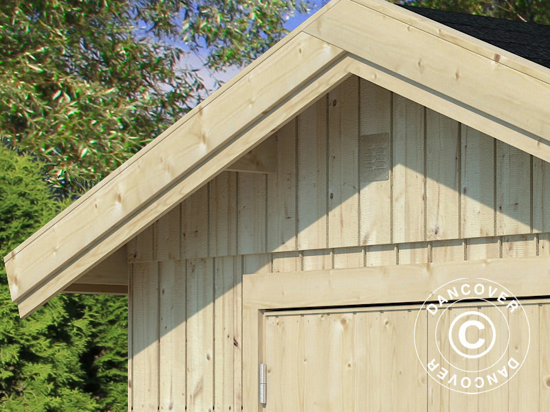 Szopa drewniana z podłogą, 2,75x3,44x2,67m, 8,4m², Naturalny