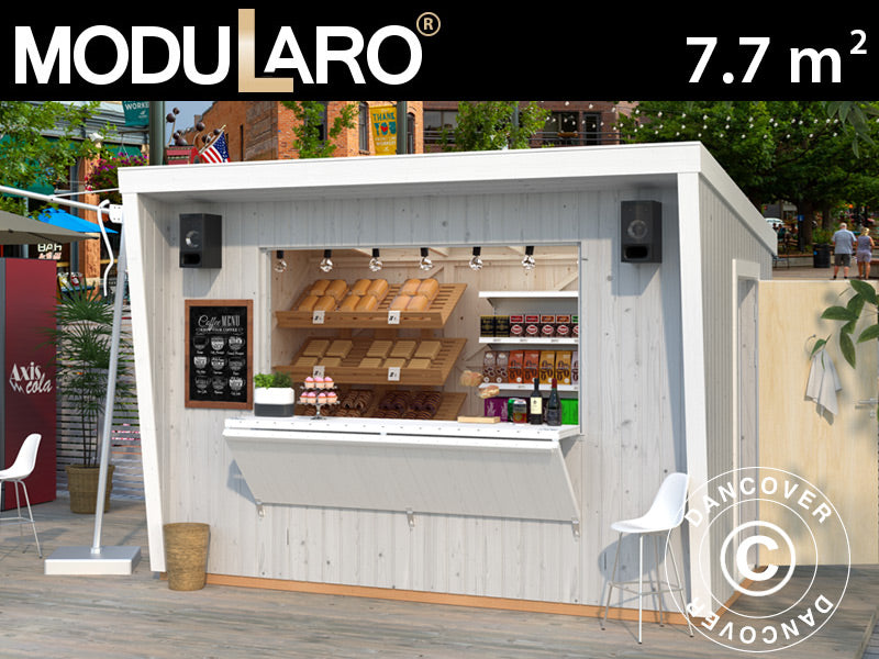 Drewniany kiosk/stoisko, 3,55x2,33x2,64m, 7,7m², Naturalny