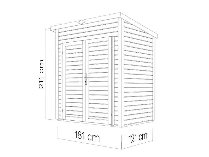 Drewniana szopa, Bertilo Timmo 1, 1,81x1,21x2,11m,&nbsp;2,19m²,&nbsp;Antracyt