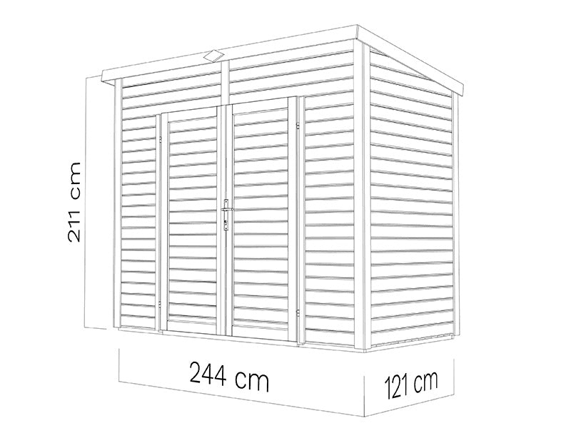 Drewniana szopa, Bertilo Timmo 2, 2,44x1,21x2,11m,&nbsp;2,95m²,&nbsp;Antracyt