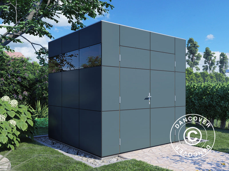 Drewniana szopa, Bertilo HPL 1, 2,3x2,28x2,3m,&nbsp;5,24m²,&nbsp;Antracyt/Biały