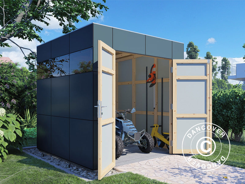 Drewniana szopa, Bertilo HPL 1, 2,3x2,28x2,3m,&nbsp;5,24m²,&nbsp;Antracyt/Szary