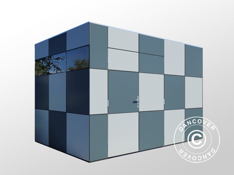 Drewniana szopa, Bertilo HPL 2, 3,45x2,28x2,3m,&nbsp;7,86m²,&nbsp;Antracyt/Szary