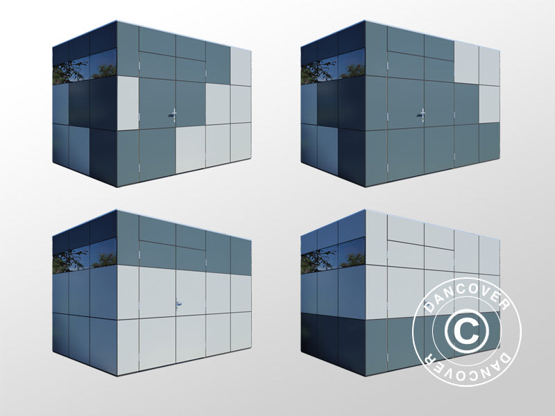 Drewniana szopa, Bertilo HPL 2, 3,45x2,28x2,3m,&nbsp;7,86m²,&nbsp;Antracyt/Szary