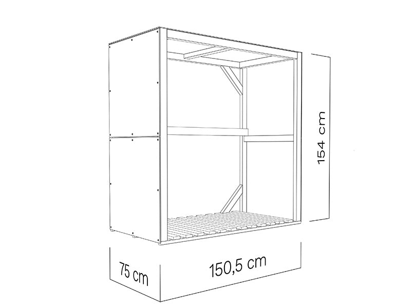Drewutnia, Bertilo HPL 2, 1,51x0,75x1,54m, 1,13m&sup2;, Antracyt/Szary DOSTĘPNA TYLKO 5 SZTUKA