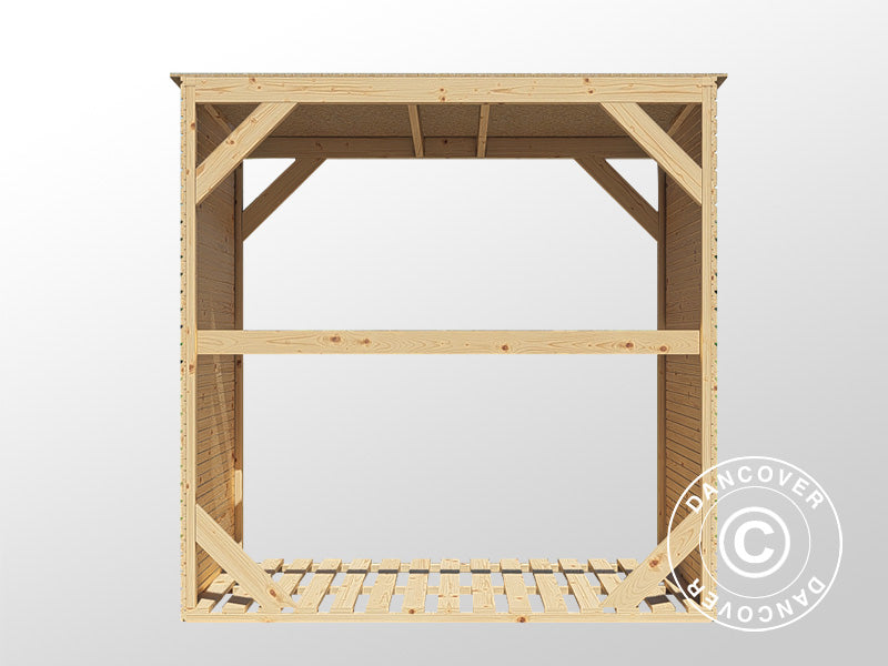 Drewutnia, Bertilo Fineline 2, 1,66x0,75x1,7m, Naturalne drewno