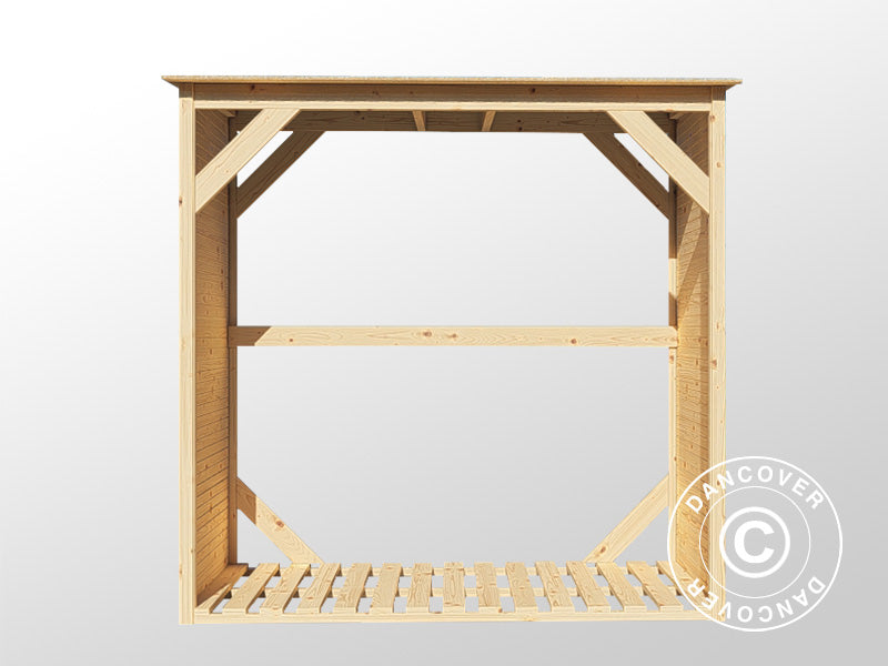 Drewutnia, Bertilo Fineline 2, 1,66x0,75x1,7m, Naturalne drewno
