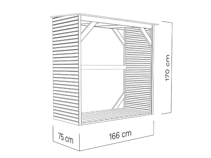 Drewutnia, Bertilo Fineline 2, 1,66x0,75x1,7m,&nbsp;1,24m²,&nbsp;Szary