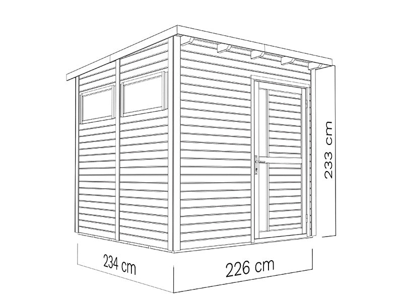 Szopa drewniana, Bertilo Pentus 2, 2,26x2,34x2,33m,&nbsp;5,1m²,&nbsp;Szara