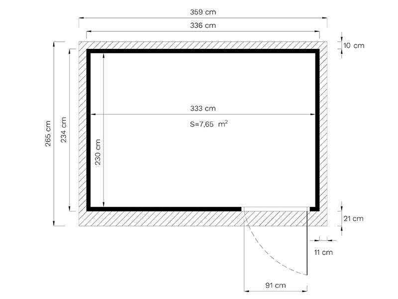 Domek drewniany, Bertilo Pentus 3O, 3,37x2,34x2,33m, Naturalne drewno