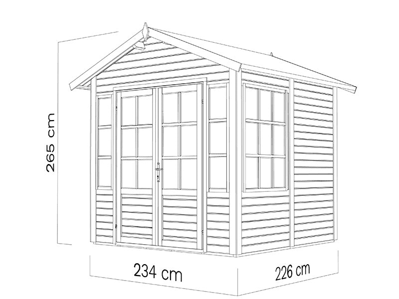 Domek drewniany, Bertilo Teahouse, 2,34x2,26x2,65m, Naturalne drewno