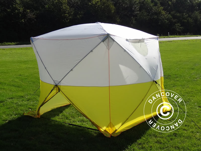 Namiot roboczy, FleXshelter PRO+, 2,5x2,5x2m, PVC, Trudnopalny, Źółto-Biały