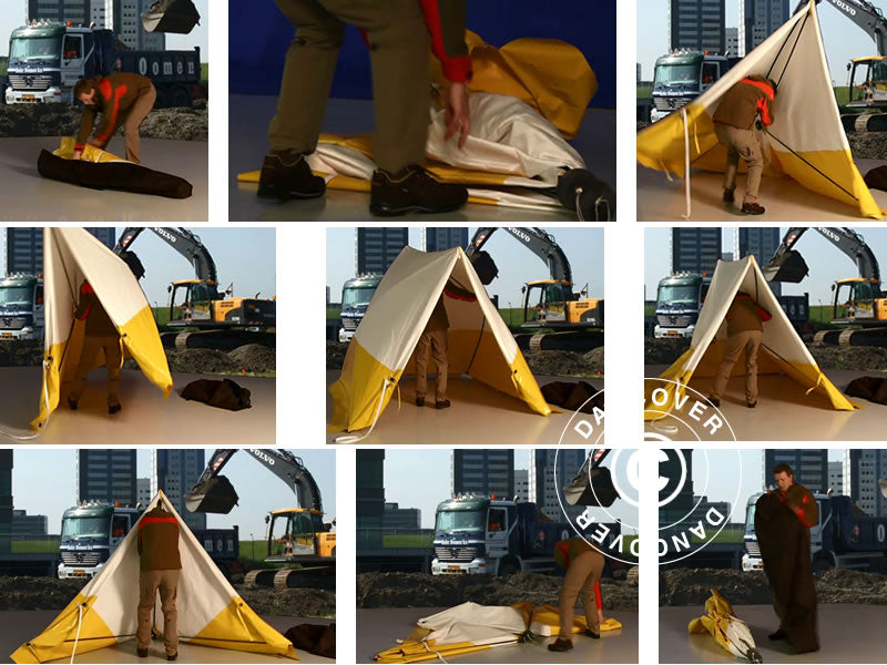 Namiot roboczy, FleXshelter PRO, Type PZ, 1,7x1,8x1,65m, Bialy/zólty