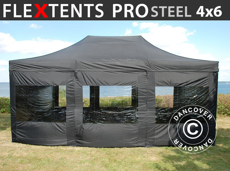 Flext. Pro Steel 4x6m Black Top+Frame+SWK YU+GL